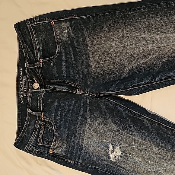 American eagle dark denim destroy kickboot jeans - Picture 4 of 7